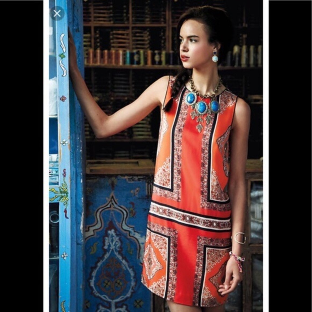 Anthropologie Maeve orange dress